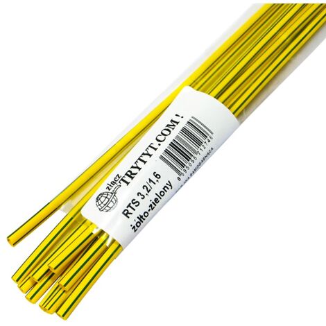 10x Guaine termorestringenti RTS 3.2/1.6 giallo verde