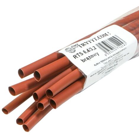 10x Guaine termorestringenti RTS 6.4/3.2 marrone