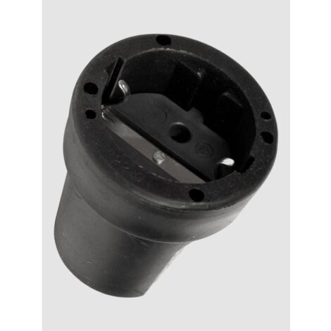 10x HEITECH Schutzkontakt Zwischenstecker Schwarz IP20 Gummi Schukokupplung
