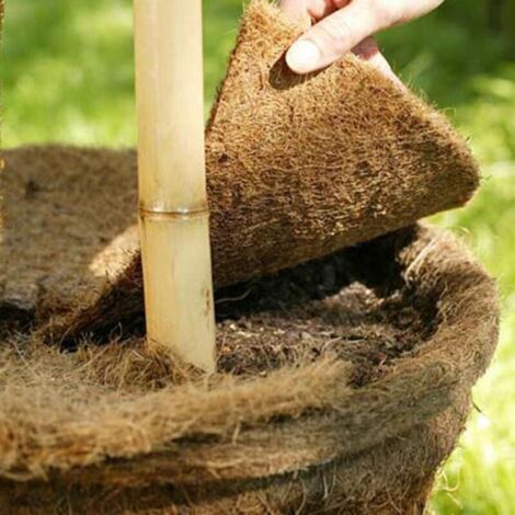 10x Kokos-Mulchscheibe 25cm Kälteschutz Kübelabdeckung Blumentopf schützen