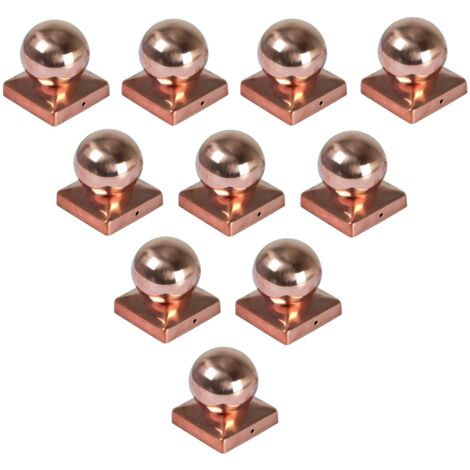 10x Kupfer Pfostenkappe Kugel 90x90 mm Zaunkappe Zierkappe Pfahl Kappe Abdeckung