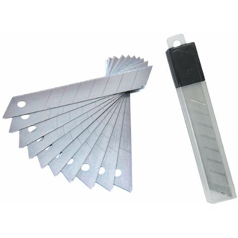 10x Lame sécable de rechange pour cutter 18mm avec étui Travaux Découpe Pratique