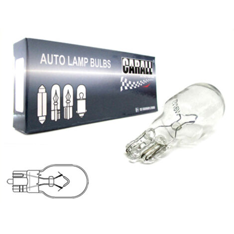 10x Lampade Alogene T15 W16W 12V 16W Wedge Tutto Vetro Retromarcia Posizione