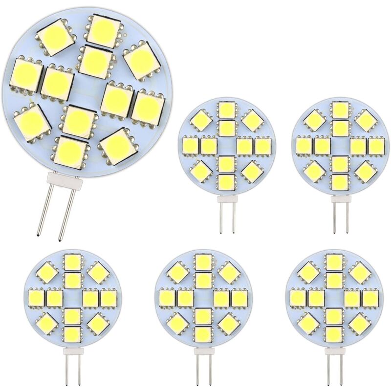 Image of Lampadina LED G4 2W, AC/DC 12-24V, 200LM Bianco freddo 6000K, 12x 5050SMD, Equivalente a una lampadina alogena da 20 W, Non dimmerabile, Lampadina