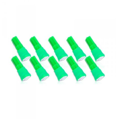 10x Lampadine LED T5 12V W1.2W Verde Cruscotto Auto Moto 1 SMD 5050