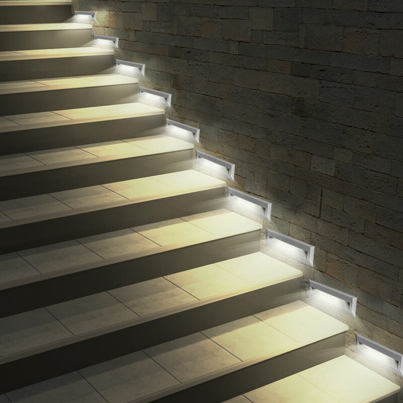 10x LED appliques murales extérieures lampes de propriété escaliers marches projecteurs