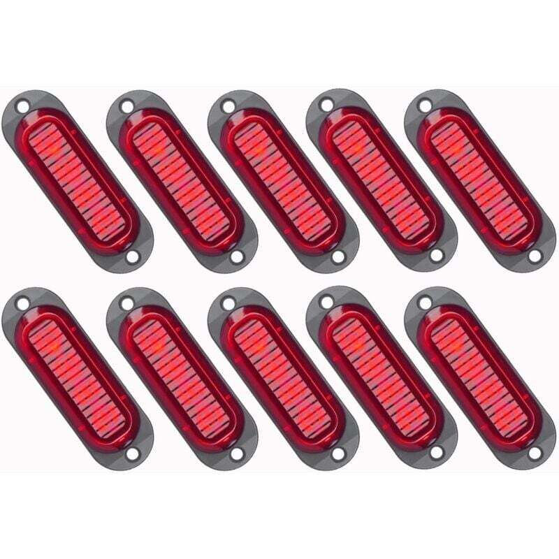 Debuns - 10X led Feux de Marquage Latéral 12 / 24V Feux De Gabarit led Remorque Lampe Latérale Avertissement Lumière pour Camion rv Caravan (Rouge),de