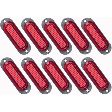 10X LED Feux de Marquage Latéral 12 / 24V Feux De Gabarit LED Remorque Lampe Latérale Avertissement Lumière pour Camion RV Caravan (Rouge),de DEBUNS