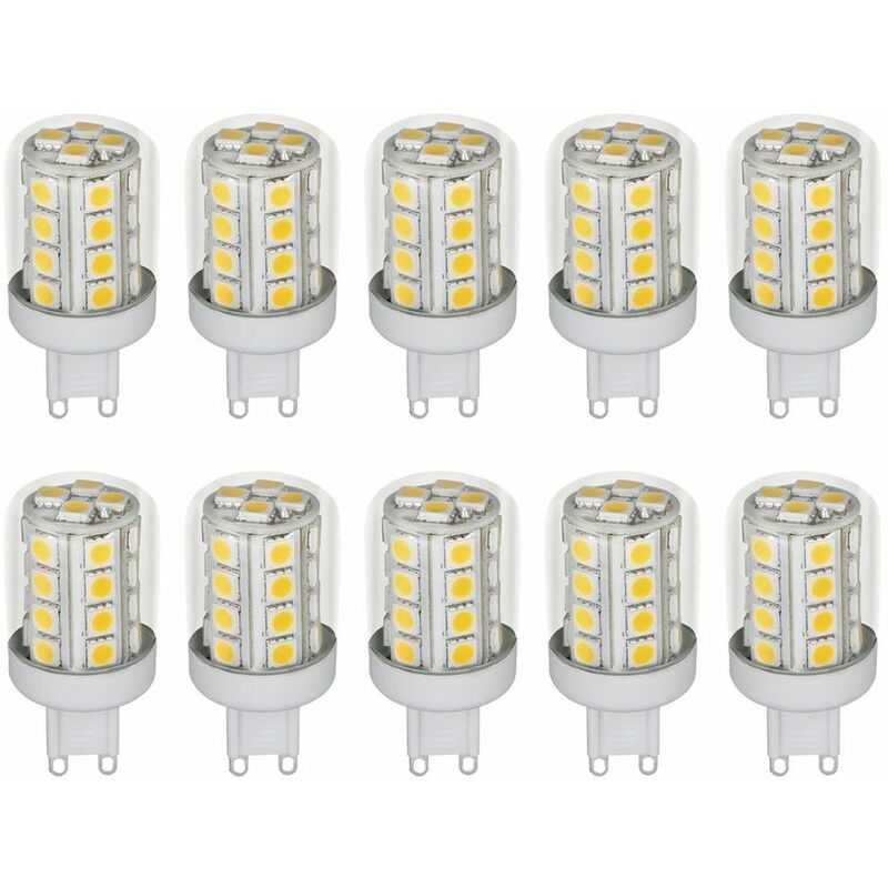 

10x LED G9 Bombillas de 3 vatios Lámpara de foco de 330 lúmenes bombilla blanca 3000 Kelvin