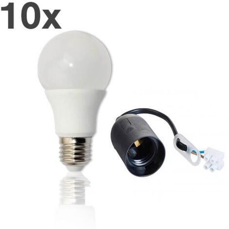 10x LED Leuchtmittel 7W 500lm + Baufassung E27