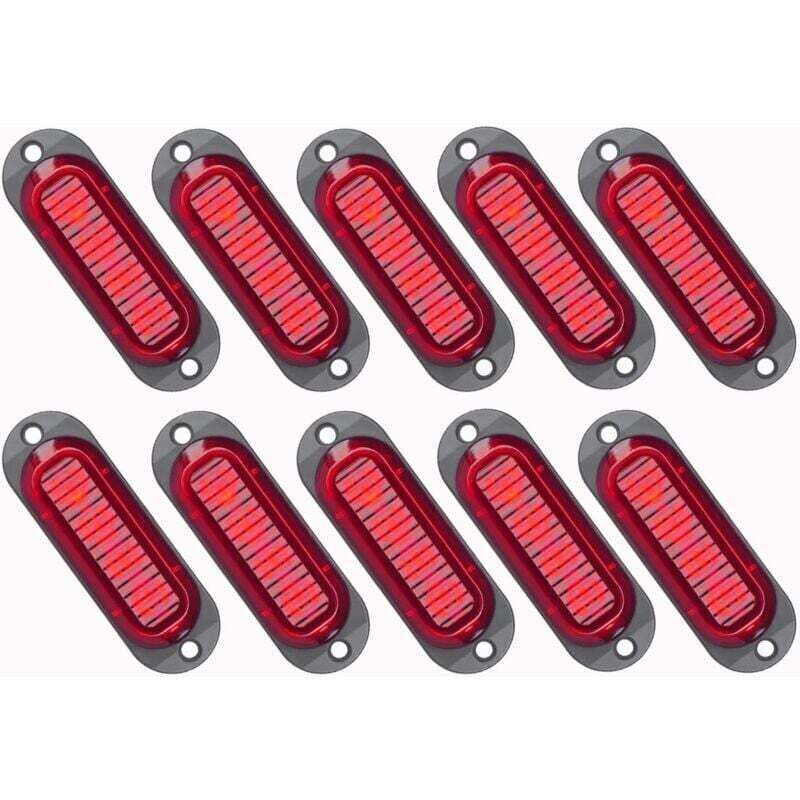 10X LED Side Marker Lights 12/24V LED Trailer Marker Lights Side Warning Light for Truck RV Caravan (Red),