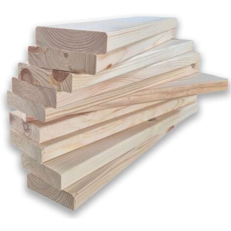 10x Listello in legno di PINO da 40 cm, sezione 8,5x2,2 cm, Piallato