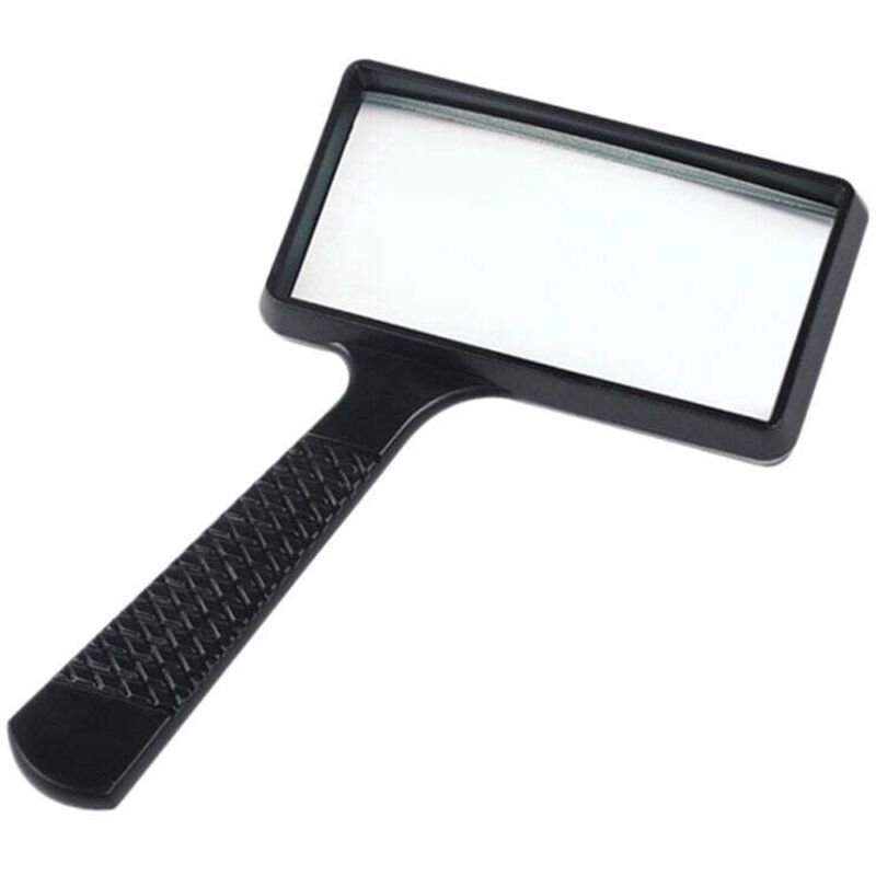 SNQ - 10X Loupe à Main, 10050mm Loupe Rectangulaire, Lentille en Verre Résistant aux Rayures pour Lecture, Loisirs, Réparation, Observation