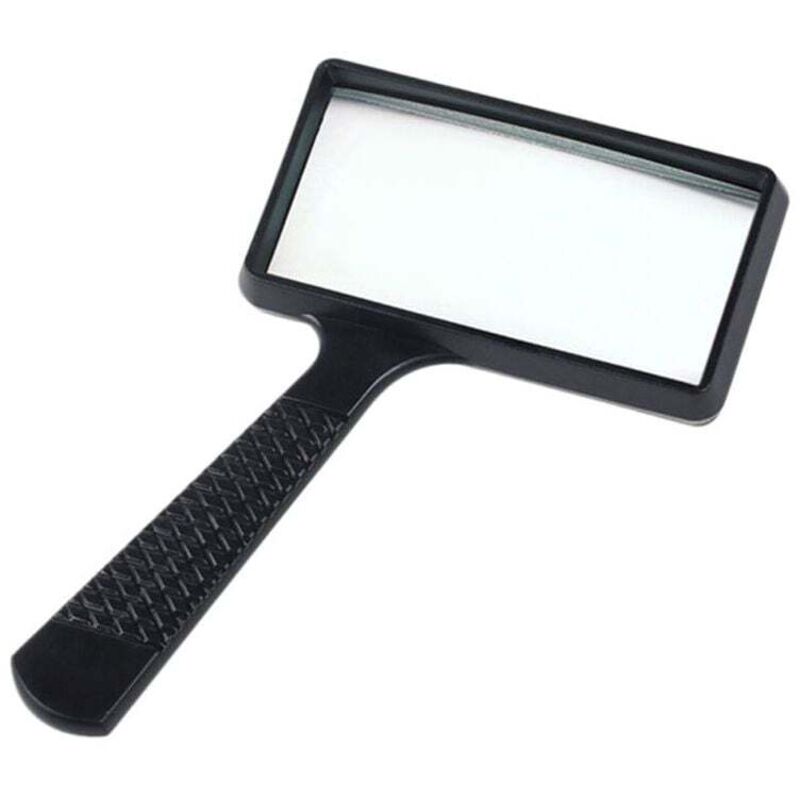 10X Loupe à Main - 10050mm Loupe Rectangulaire - Lentille en Verre Résistant aux Rayures pour Lecture, Loisirs, Réparation, Observation