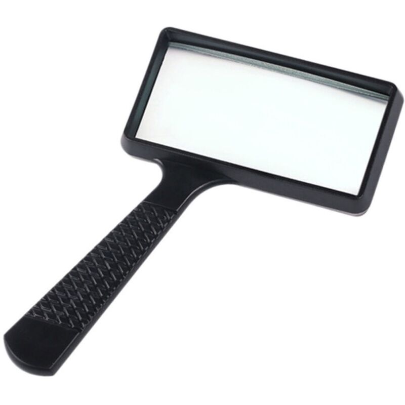 10X Loupe à Main, 10050mm Loupe Rectangulaire, Lentille en Verre Résistant aux Rayures pour Lecture, Loisirs, Réparation, Observation