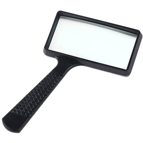10X Loupe à Main, 10050mm Loupe Rectangulaire, Lentille en Verre Résistant aux Rayures pour Lecture, Loisirs, Réparation, Observation