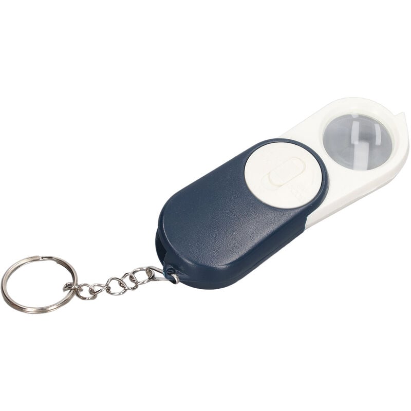 10X loupe de poche double couche lentilles pliantes mini loupe porte-clés avec lumière led - Jeffergarden