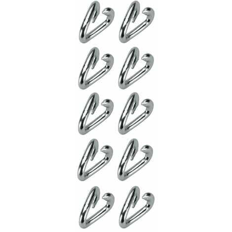 10x Maillon de sécurite 4mm fausse maille acier ouvert chaîne câble corde attache spirale