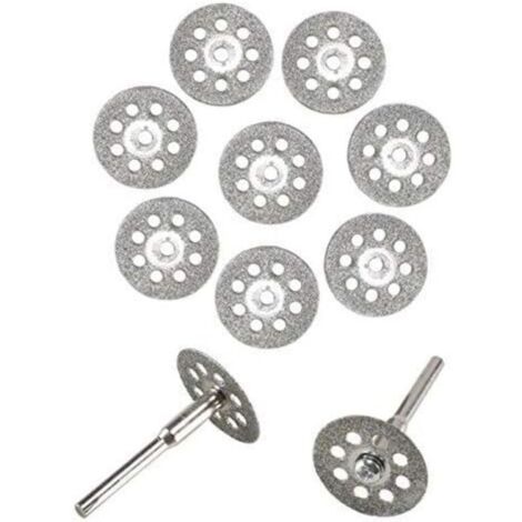 10x Mini Diamant Coupe Disque Roue Lame de Scie Kit Pour Rotatif Outi，pour couper, scier, couper, meuler et aléser des matériaux durs(22mm)