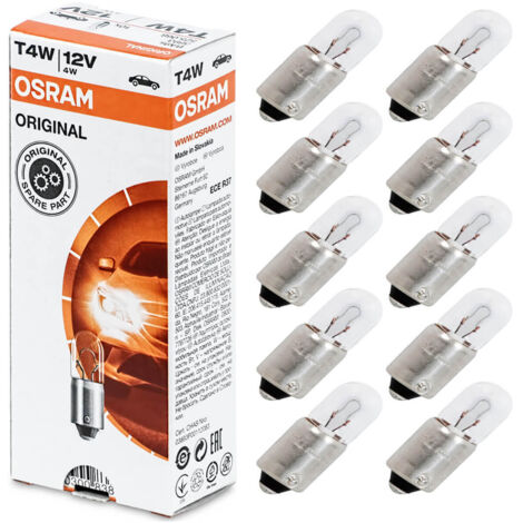 10x OSRAM Ba9S T4W 3893 12V 4W