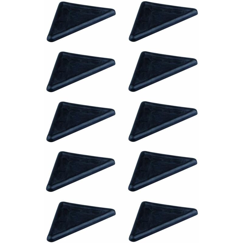 Cyclingcolors - 10x Patin de coin de meuble triangulaire en plastique noir Canapé Banquette Clic Clac Guide Angle Protection Table Etagère, 78 x 43,5