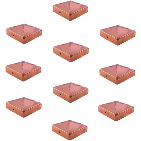 10x Pfostenkappe Kupfer 91 mm Pyramide Abdeckkappe für Pfosten 9 x 9 cm