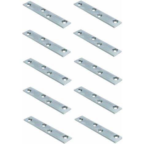 10x plaque d'assemblage acier 60mm x 50mm x 28mm avec 4 trous de vissage meuble bois table chaise cuisine placard étagère lit