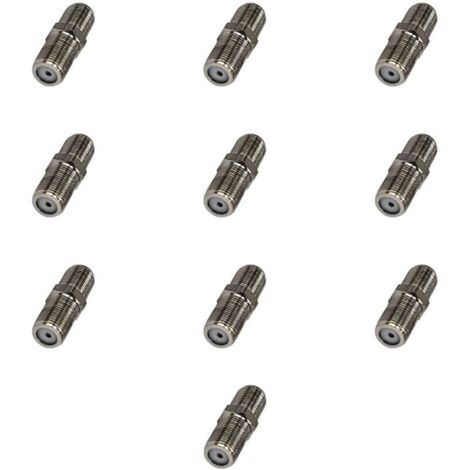10X Plug on Plug Adattatore FF-Stecker-Kupplungsanschlüsse per cavo coassiale antenna TV