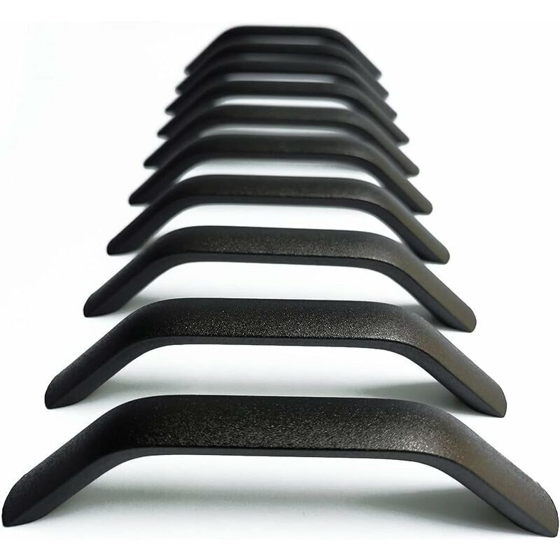 10X Poignées de Porte Boutons de Tiroir Cuisine Armoire Poignées Placard Tiroir Chambre Meubles Tirer Noir Entraxe 160mm