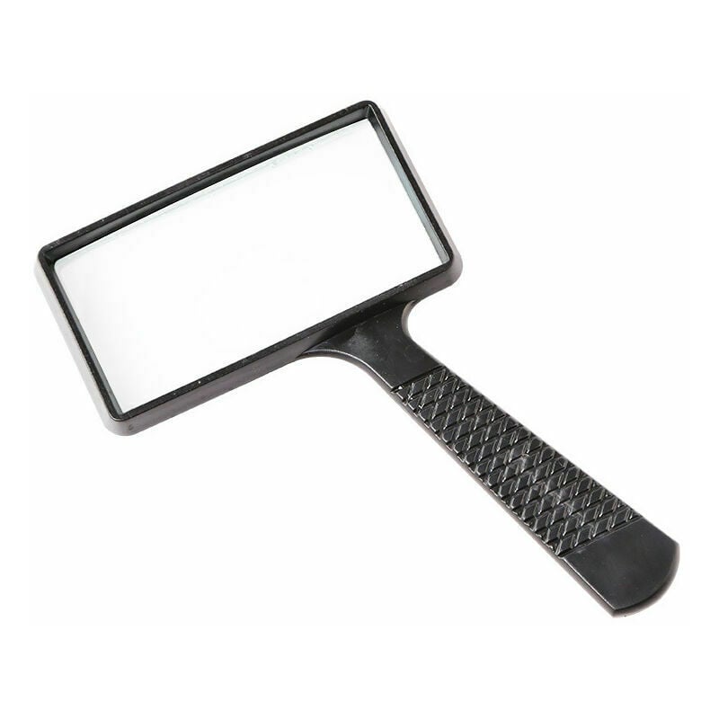 10x Portable Magnifying Glass Rectangular Magnifying Glass Scratch Resistant Glass Lens for Reading, Hobby, Repairing, Observing for Elderly