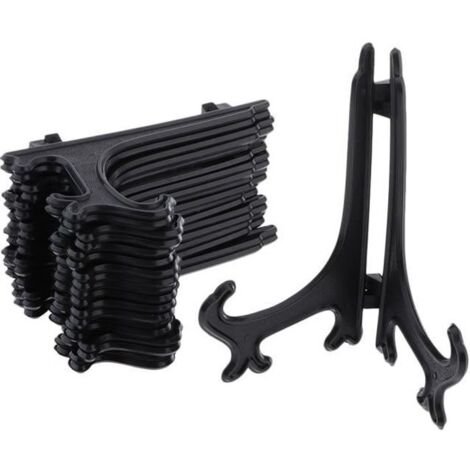 10x Porte Assiette Chevalet pour Photo Tableau Livre Décoration de Maison Atelier 14.5x12cm en Noir