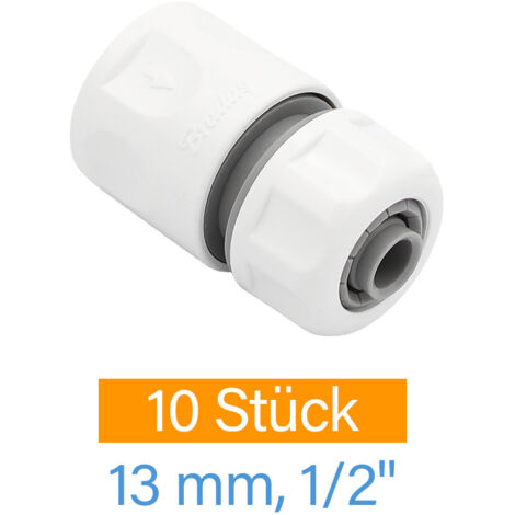 10x PVC Steckkupplung 1/2 Zoll 13mm Steckverbinder Schlauchverbinder