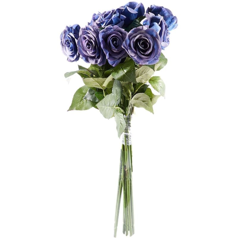 Tlily - 10X Real Presse Tissu Artificielle pour la de Mariage DéCoration Bouquet Floral Bleu