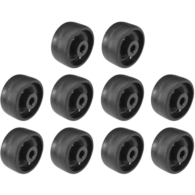 Cyclingcolors - 10x Roulette 25mm en plastique rigide noir pour utilisation universelle Galet Poulie Roue Rouleau Meuble Porte coulissante Tiroir Lit