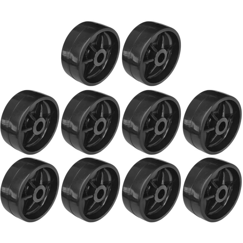 Cyclingcolors - 10x Roulette 38mm en plastique rigide noir pour utilisation universelle Galet Poulie Roue Rouleau Meuble Porte coulissante Tiroir Lit