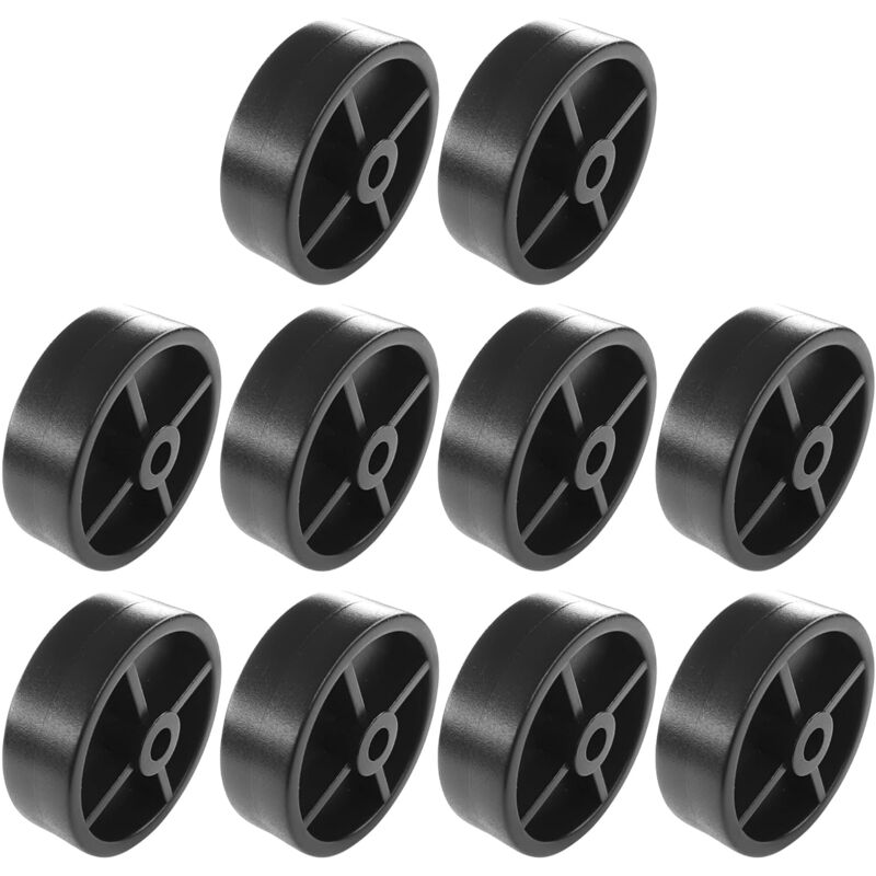 Cyclingcolors - 10x Roulette 45mm en plastique rigide noir pour utilisation universelle Galet Poulie Roue Rouleau Meuble Porte coulissante Tiroir Lit