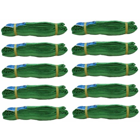 10x Rundschlinge 2000 kg 2 to grün 3 m Umfang Hebeband Hebeschlinge Hebegurt