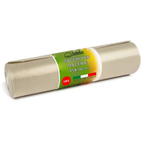 10x Sacchi per Macerie Edilizia 45x70 centimetri - Resistenti Sacchetti di Plastica per Calcinacci, Segatura, Detriti e Rifiuti Edili - Sacchi Robusti e Versatili