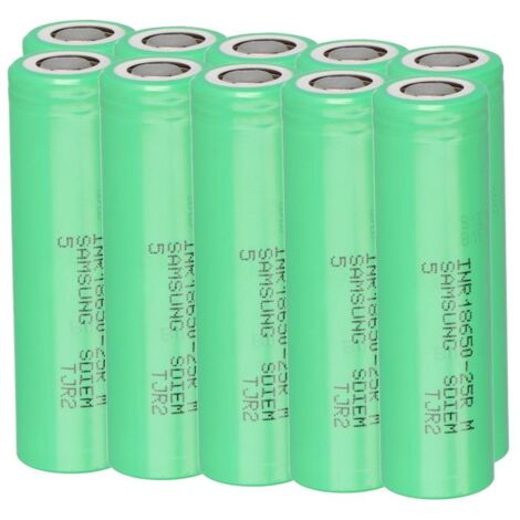 10x Samsung INR18650-25R 3,6V 2550mAh 8C 20A