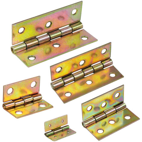 10x Scharniere gelb verzinkt 20 x 17 x 0,5 mm
