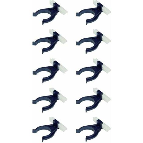 10x Sockelleistenclips mit Schwalbenschwanzbasis aus schwarzem Kunststoff Ø 34mm Möbelbeine Küchen- und Badezimmerbefestigung