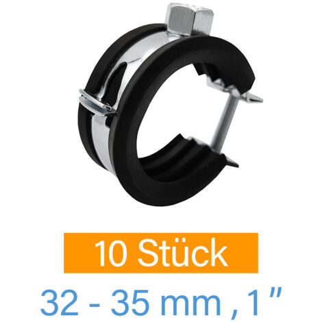 10x Stahl Rohrschellen 32-35mm Schraubschelle Rohrhalter