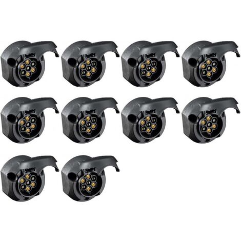 10x Steckdose 8-polig 12V 16A mit Deckel