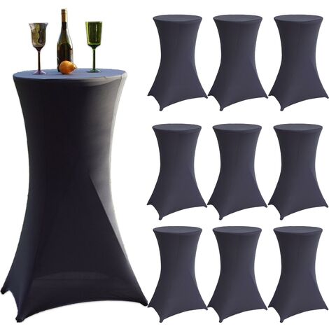 10x Stehtischhusse grau 60 cm Husse Partytisch Bistrotisch Tischdecke Decke