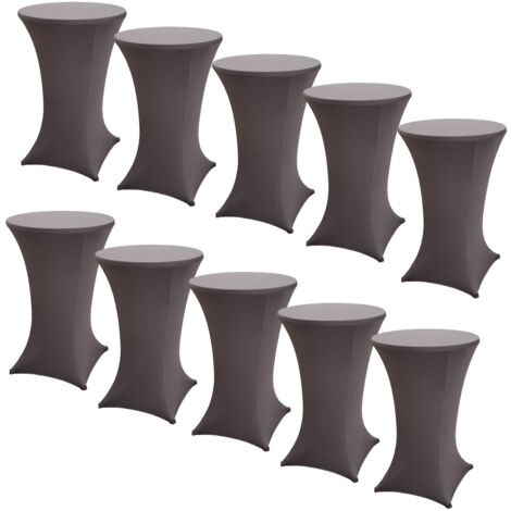10x Stehtischhusse Stretch 70 cm anthrazit Tischdecke Husse Bistrotisch Partytisch