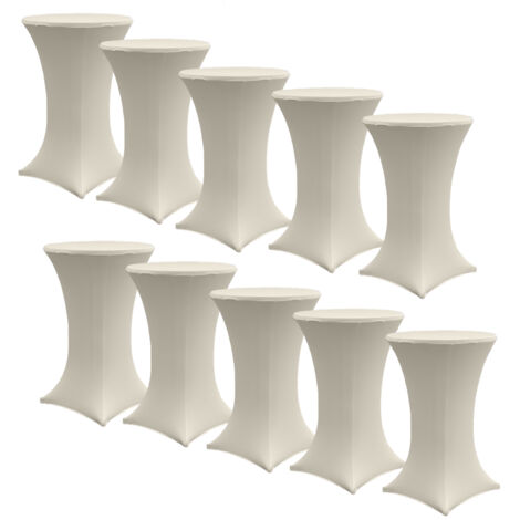 10x Stehtischhusse Stretch 70 cm beige Tischdecke Husse Bistrotisch Partytisch