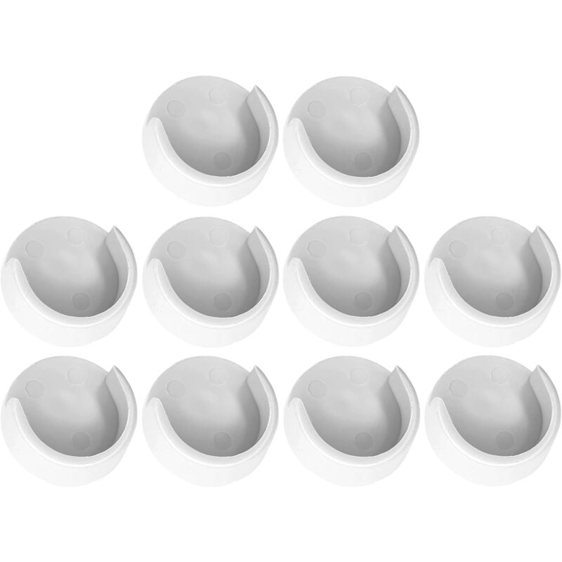 Cyclingcolors - 10x Support de tringle rond ø 25mm en plastique Tube Barre Penderie Dressing Armoire Placard Montage Mural, blanc