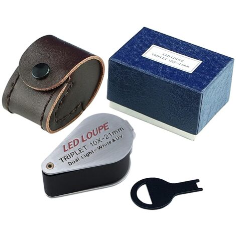 10x + UV Light Mini Folding Jewelry Loupe Eye Magnifier Jewelry Magnifying Glass for Gems Jewelry Stones Rocks Stamps Coins Spares Hobbies Antiques Gems, Coins, Stamps 6 LED Lights