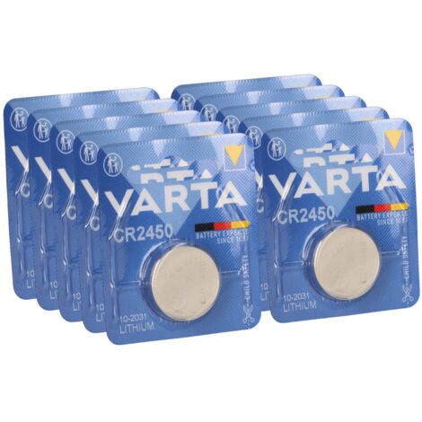 10x VARTA CR 2450 Lithium-Knopfzelle 3V (10x 1er Blister)