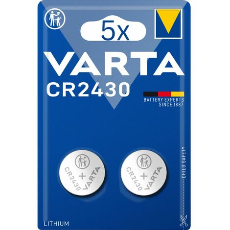 10x Varta CR2430 3V Lithium Knopfzelle - 5x 2er Blister